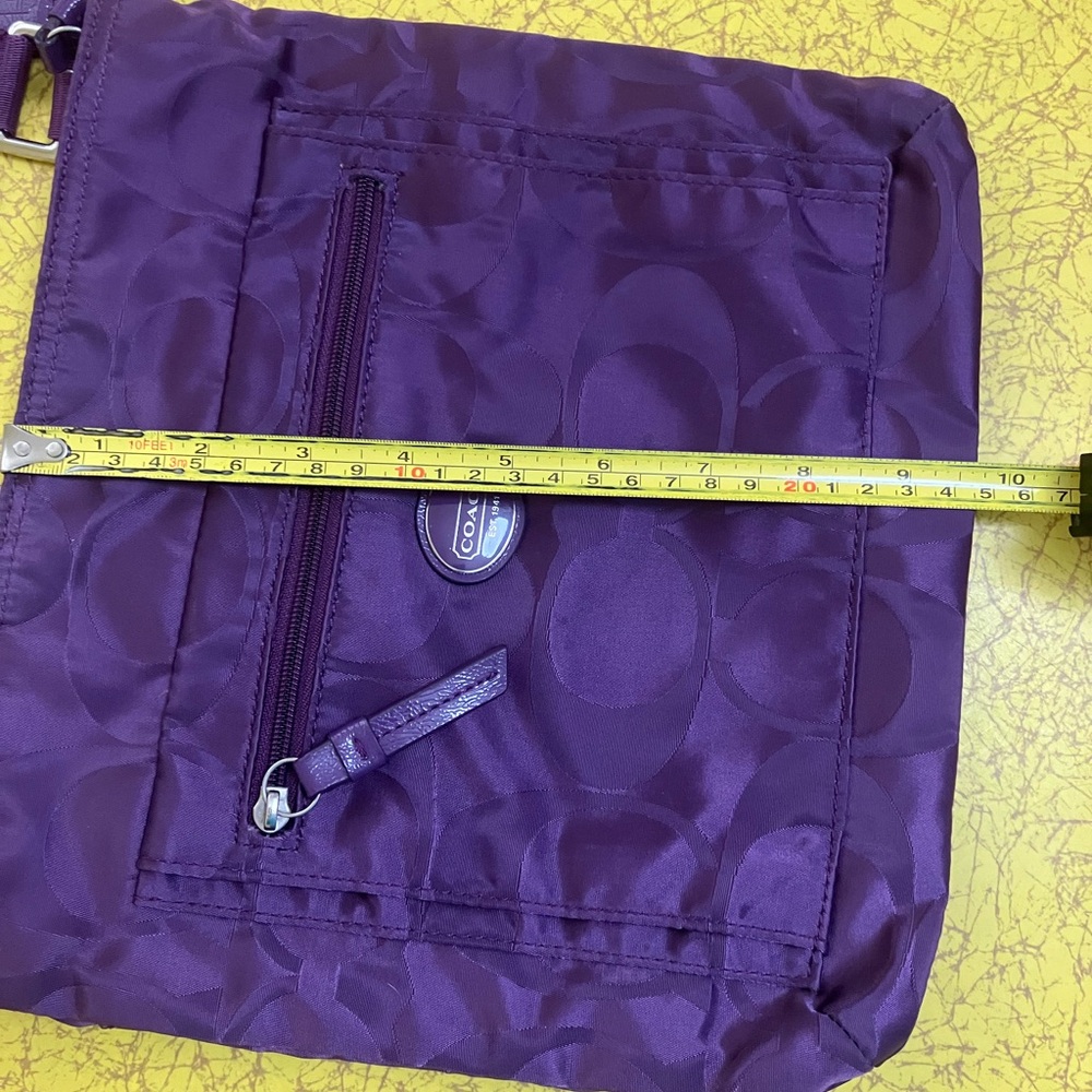 Coach Purple Signature Nylon Crossbody Pouch - Picture 9 of 9